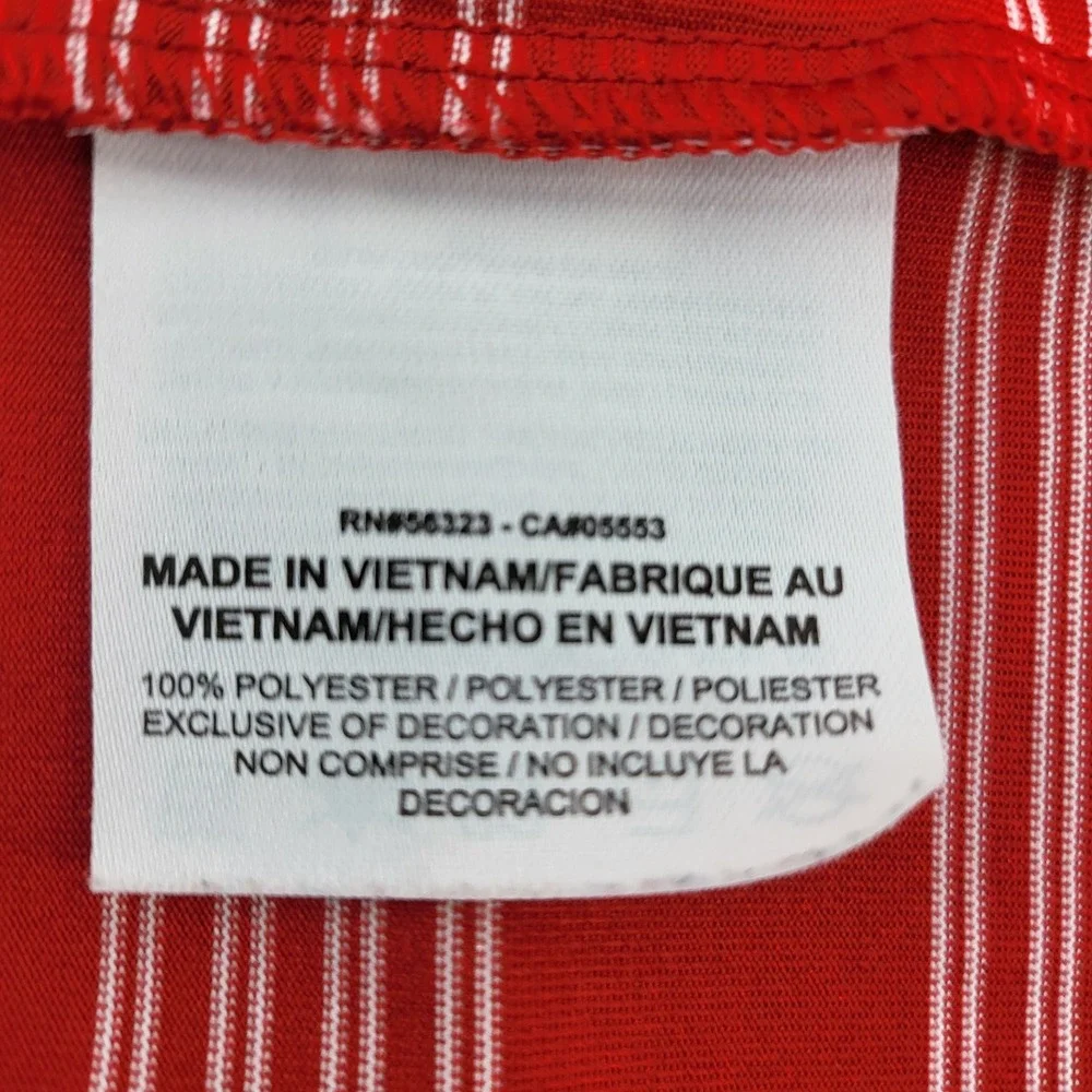 Nike Golf Dri Fit Performance Red White Stripe Polo Shirt Mens Large‎